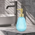 thumbnail image 6 of Unique Bargains 1 Pc Durable Argyle Soap Dispenser 11.84oz Blue Gold Tone, 6 of 6