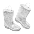 thumbnail image 5 of BOCCA Kids Silver Glitter Waterproof Rain Boot For Girls Size 11, 5 of 7