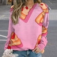 thumbnail image 2 of Fun Pizza Women's Floral Printed Sweatshirt Long Sleeve Crewneck Casual Loose Vintage Graphic Pullover Tops, 2 of 7
