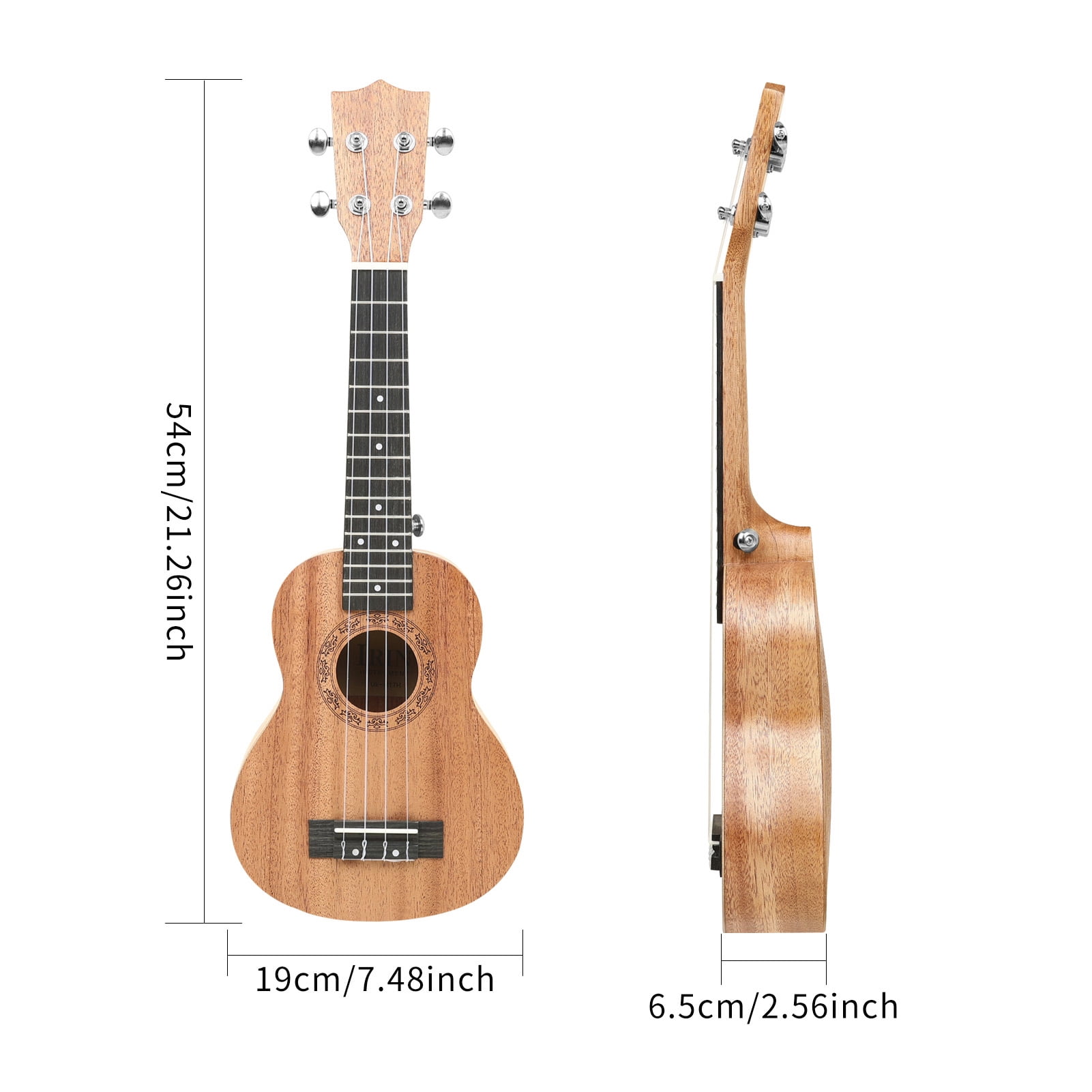 Portable Ukelele Practice Set Kit Ukulele 21 Inch Peach Core Wood 4 String Beginner Kit with Tuner Strap Capos Picks Portable Bag Ukelele Practice for Adults Kids