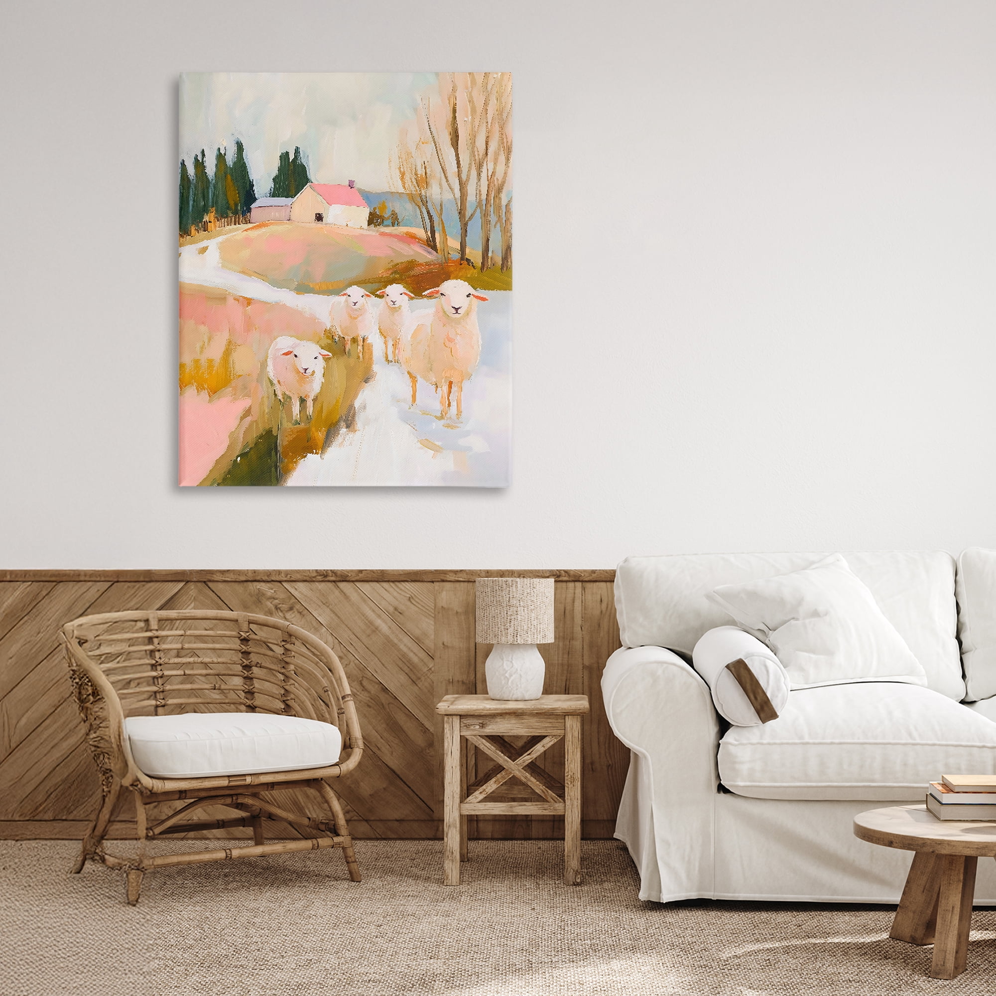 Stupell Industries Sheep on the Roadside Pasture Canvas Wall Art, design by The Prints Vibe