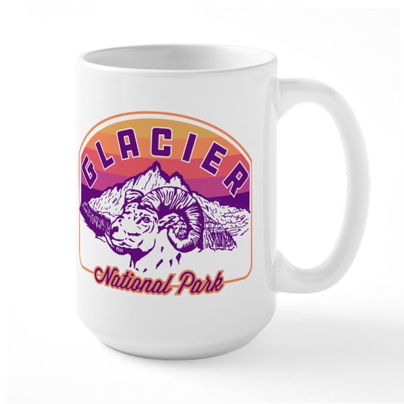 CafePress - Glacier National Park Mugs - 15 oz Ceramic Large White Novelty Mug
