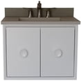 thumbnail image 2 of 31 in. Single Wooden Vanity  White with White Concrete Top Rectangle Sink, 2 of 10