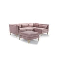 thumbnail image 4 of Chic Home Guison Velvet Upholstered Modular Chaise Sectional Sofa with Ottoman, Blush, 4 of 5