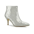 thumbnail image 1 of BLISSFUL STEP Women's Glitter Pointed Toe Stiletto Heels Ankle Boot Silver 11, 1 of 7