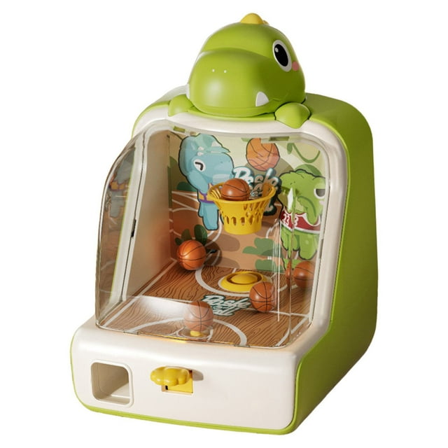 Dinosaur Tabletop Basketball Shooting Game Toy Electronic Scoring Machine Indoor Sports Toy for Kids 3+ Years Automatic Score Display Family Competition Set Include 10 Balls Interactive Educational