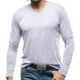 thumbnail image 1 of KIHOUT Chandails en Molleton Hommes Mode Décontractée Col en V Manches Longues avec Blouses & Chemises WH/TG, 1 of 7