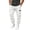 White, variant on MXALUOB Men's Cargo Joggers Elastic Waist Drawstring Utility Winter Pants Solid Color Cinch Bottom Casual Trousers with Multi Pockets