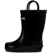 Lone Cone Rain Boots with Easy-on Handle for Toddlers and Kids, Shiny Black, Medium, Toddler 4