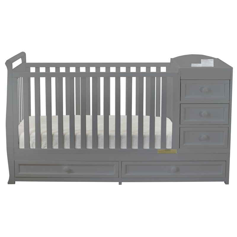 AFG Baby Furniture Daphne 2-in-1 Crib & Changer Combo Gray
