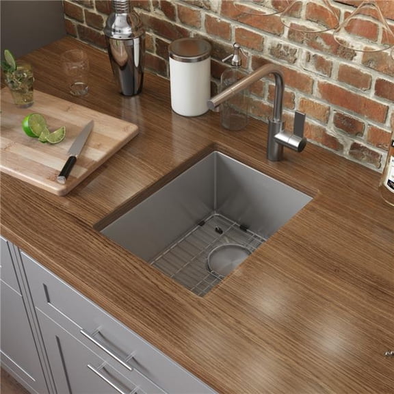 Ruvati USA RVH7116 16 x 18 in. Undermount Bar Prep 16 Gauge Rounded Corners Stainless Steel Single Bowl Kitchen Sink