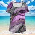 thumbnail image 4 of Frostluinai Womens Plus Size Tops Short Sleeve Square Neck Tunic Shirts Funny Graphic Tees Casual Pleated Tshirts Loose Fit Blouses Gifts, 4 of 5