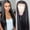 Black, variant on Black Synthetic Lace Front Wig for Women, Long Straight Glueless Lace Front Wig Pre Plucked Natural Hairline(Black,One Size)