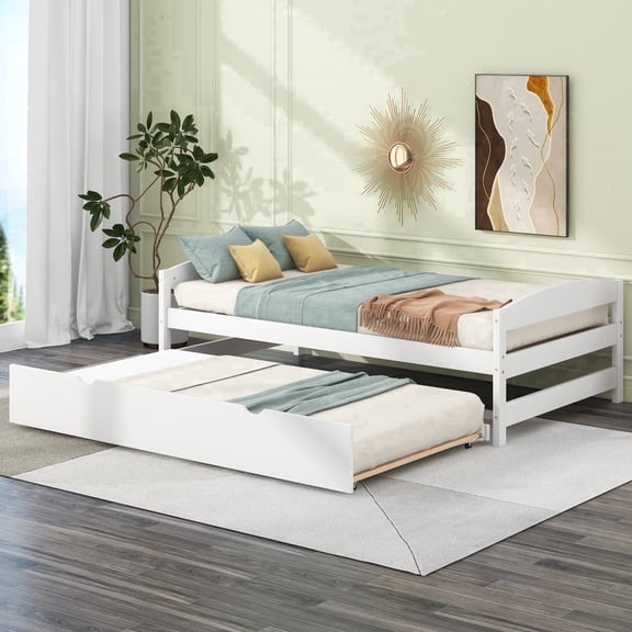 Unbranded Pine Twin Loft Bed with Two Drawers White