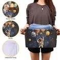 thumbnail image 3 of Yayeee Canvas Storage Basket with Handles for Shelves Fabric Bins Closet Organizer, Watercolor Astronaut, 3 of 8