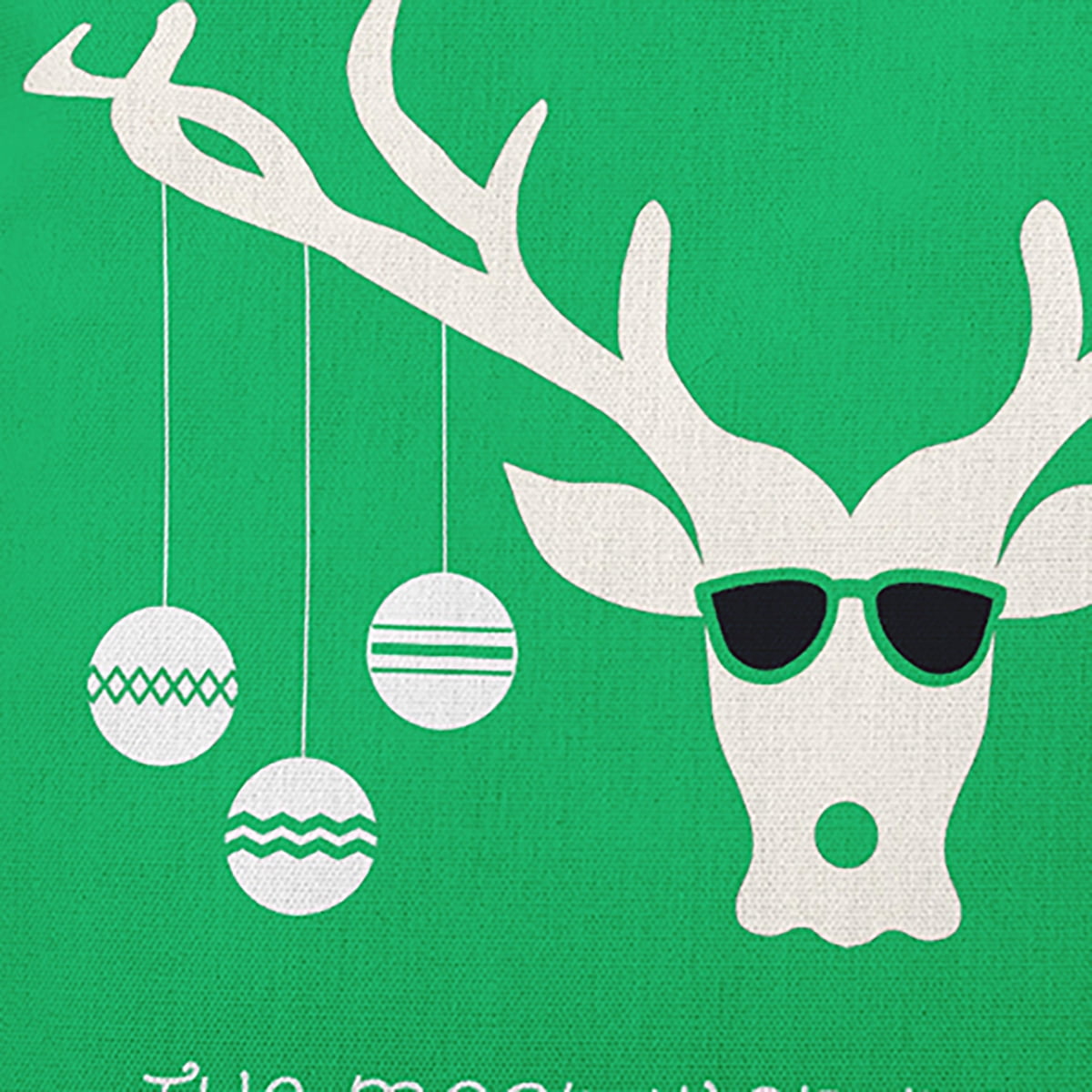 18" x 18" Simply Daisy Cool Christmas Deer Polyester Accent Pillow, Bright Green Qty 1