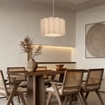 thumbnail image 2 of Arturesthome Beige Drum Pendant Light Adjustable Modern Ceiling Light for Home Decor, 2 of 12