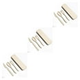 thumbnail image 3 of ZheElen Tableware Set Washable Solid Color Children Flatware Kit Indoor Outdoor Holiday Dinnerware with Storage Case Beige 3Set, 3 of 6