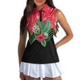 thumbnail image 3 of Whosucclay Floral Music Pattern Golf Sleeveless Top for Women, Elastic Casual for Sport Hiking, Zip Up Quick Dry Golf Shirts, 3 of 7