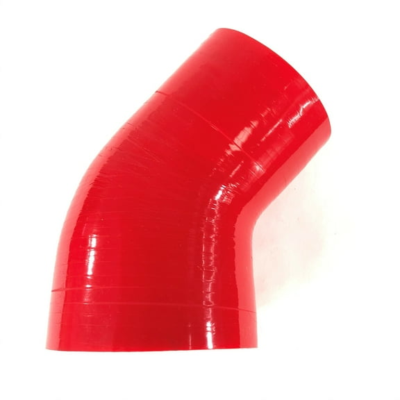 Universal 4-Ply Red Silicone 3" to 3.5" Coupler 45 Degree Angled Elbow Hose