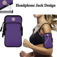 thumbnail image 2 of ZWHong Running Phone Holder, Universal Phone Armband for iPhone & Samsung, Workout Phone Holder with Arm Band, Secure Running Armband for Men & Women, Gym Exercise Phone Sleeve（purple）, 2 of 6