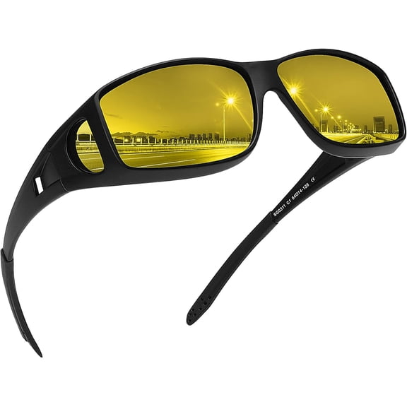 Fit Over Glasses Sunglasses for Men Women,Wrap Around Polarized UV400 Protection