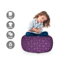 thumbnail image 2 of Eggplant Storage Toy Bag Chair, Damask Pattern with Symmetrical Abstract Leaves and Swirls Forming Unified Look, Stuffed Animal Organizer Washable Bag, Small Size, Purple Lilac, by Ambesonne, 2 of 3