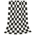 thumbnail image 2 of Bingfone Black And White Checkerboard Print Flannel Fleece Blanket Throw Blanket For Bed,Sofa,Couch,Travel,Camping(50"X40"), 2 of 9