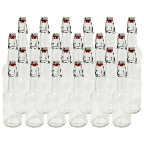 16 oz EZ Cap Clear Glass Beer Bottles-2PK