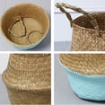 thumbnail image 5 of Foldable Straw Patchwork Wicker Rattan Seagrass Belly Garden Flower Pot Planter Basket Garden Accessories, 5 of 7