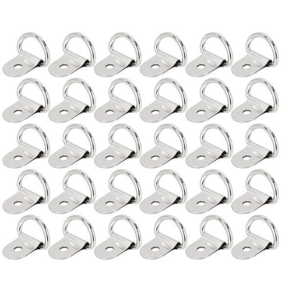 Unique Bargains 30pcs D Shape Tie Down Anchors Lashing Ring for Car Truck Trailers RV Boats,Silver Tone