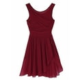 thumbnail image 5 of iEFiEL Womens Cutout Back Asymmetric Ballet Lyrical Dance Leotard Dress Wine Red XXL, 5 of 7