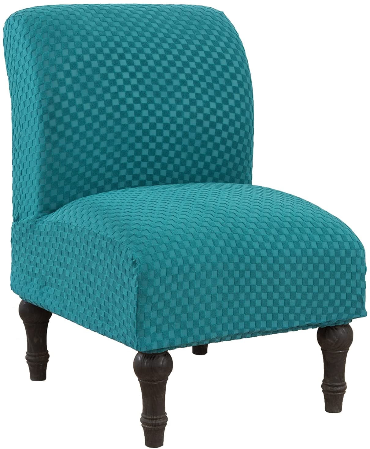 TOPCHANCES Stretch Textured Grid Armless Wing Back Chair Slipcover