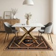 thumbnail image 3 of ODIKA 5'x7' Washable Area Rug Cowboy Motif Mens Decorations Reindeer Lone Southwestern Cabin Wildlife Refined for Guest Room, Lounge, Apartment, Non-Slip Low Profile, Stain Resistant, 3 of 7