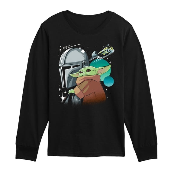 The Mandalorain And Grogu - Pose - Youth Boys Long Sleeve Graphic T-Shirt