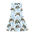 thumbnail image 4 of FOR U DESIGNS Sea Turtle Tank Swing Dress Comfortable Blue Kids Dresses for Girls Size 13-14Y Trendy Sleeveless Midi Dress Skin Friendly Flare Skater Dress for Kids Teens, 4 of 6