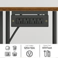 thumbnail image 3 of HOOBRO Bakers Rack with Power Outlet, Microwave Stand with 5 S-Shaped Hooks, Coffee Bar, Kitchen Storage Shelf, for Kitchen, Living Room, Rustic Brown and Black BF07UHB01, 3 of 10