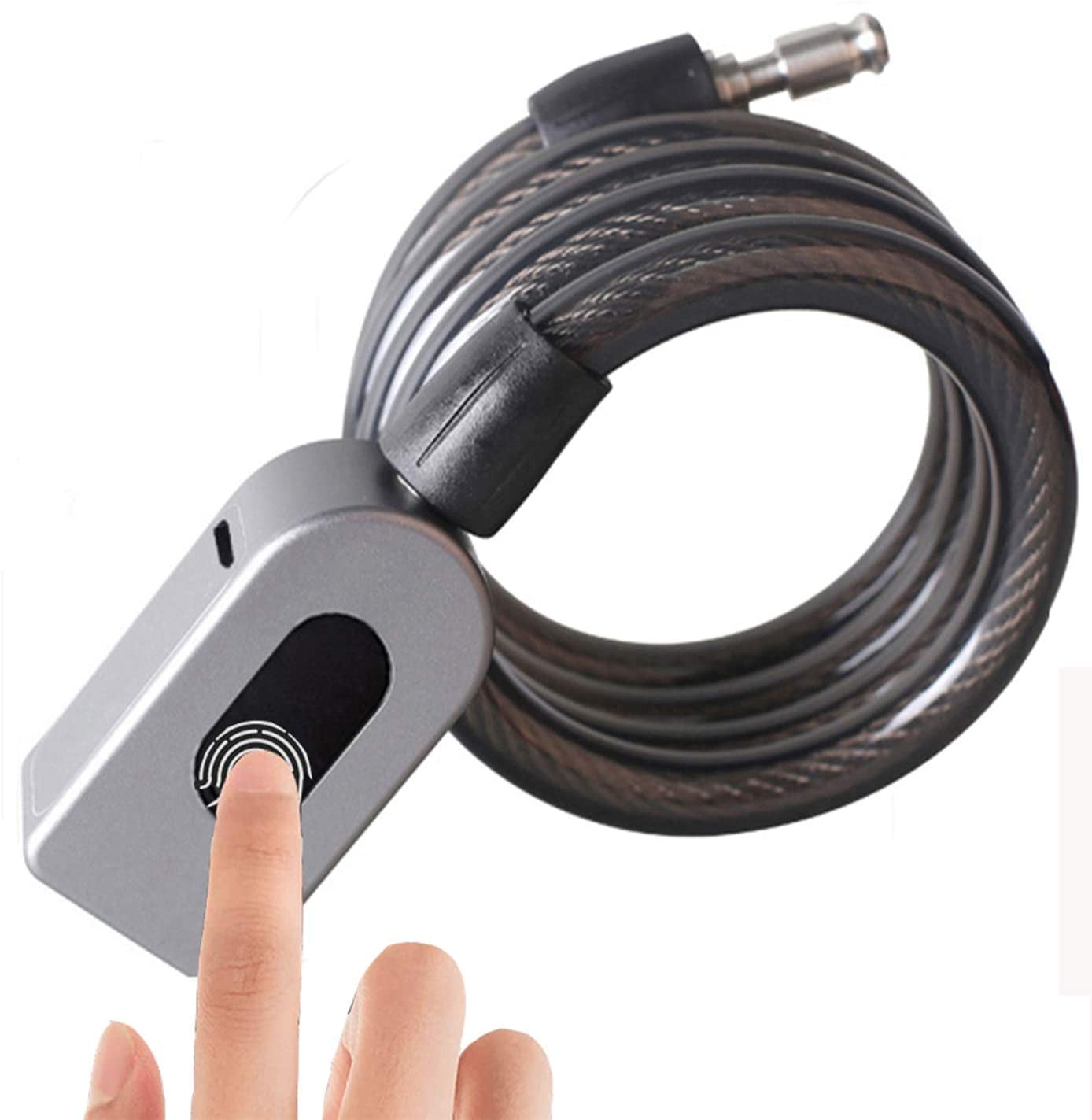 AI Home Tech Fingerprint Anti Theft Keyless Waterproof Cable Bike Lock with USB Charge