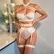 thumbnail image 4 of Conjunto de lencería sexy de 3 piezas con tirantes de hombro compuestos, hebilla y espalda descubierta, 4 of 6
