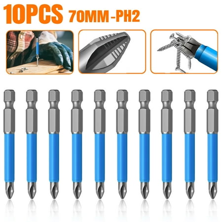 

14/7Pcs 1/4 Hex Shank Magnetic PH2 Screwdriver Drill Bit Anti-slip Cross Head
