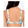 thumbnail image 2 of SALT + COVE Women's Light Blue Printed Stretch Knot-Front Bikini Scruncie Strap Deep V Neck Bralette Swimsuit Top M, 2 of 4