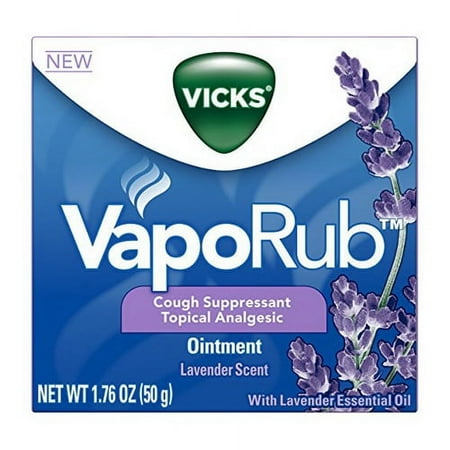Vicks Vaporub Soothing Cough Suppressant Tripical Analgesic Ointment, Lavender Scent, 1.76 oz, 3 Pack