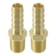 thumbnail image 1 of Conectores de manguera de latón 3/8" 1/4"NPT macho recto para aire, agua, aceite, gas, combustible 2 piezas tono dorado, 1 of 6