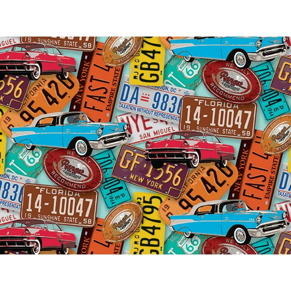 Pack of 1, Vintage Plates Wrapping Paper 30" x 833', Full Ream Roll for Celebration, Party, Holiday, Birthday and Events, Made in USA