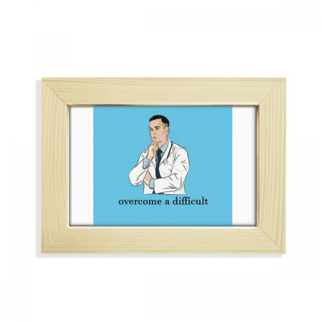 Medicina preventiva Escritorio de madera Arte Pintura 5x7 pulgadas marco de foto foto