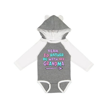 

Inktastic Yeah I d Rather be with My Grandma in Pink Blue and Purple Gift Baby Boy or Baby Girl Long Sleeve Bodysuit