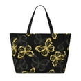 thumbnail image 2 of Daiia Golden Glitter Butterflies Beach Travel Bag - Water-Resistant Beach Bag, Lightweight Tote with 7 Pockets for Women and Men - Gym,Pool,Camping,Reusable Grocery Bag, 2 of 7