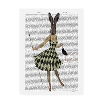 Trademark Fine Art 'Rabbit In Black White Dress' Canvas Art by Fab Funky