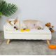 thumbnail image 2 of Elevated Pet Bed,Nordic Pet Stool Bed with Cozy Pad Waterproof,Pet Sofa Bed with Sturdy Wood Legs for Small Dog Kitten ShopWise Round, 2 of 6