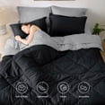 thumbnail image 3 of Juego de Edredón Reversible para Cama Queen Bedsure en Negro Oscuro, 7 Piezas, 3 of 8